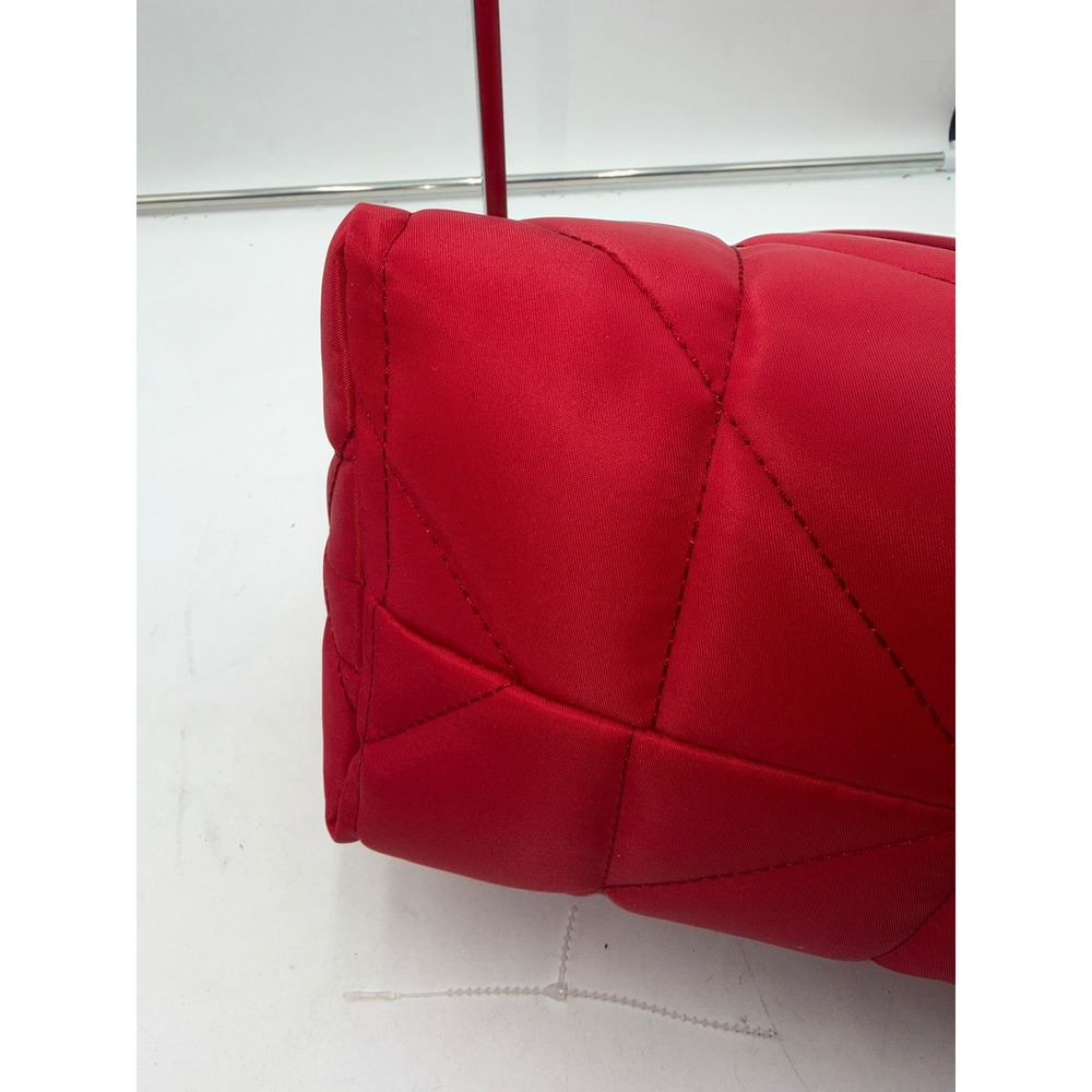 Karl Lagerfeld Paris Crimson Red Quilted Nylon Hobo Bag LH4CE6DS - Picture 10 of 16